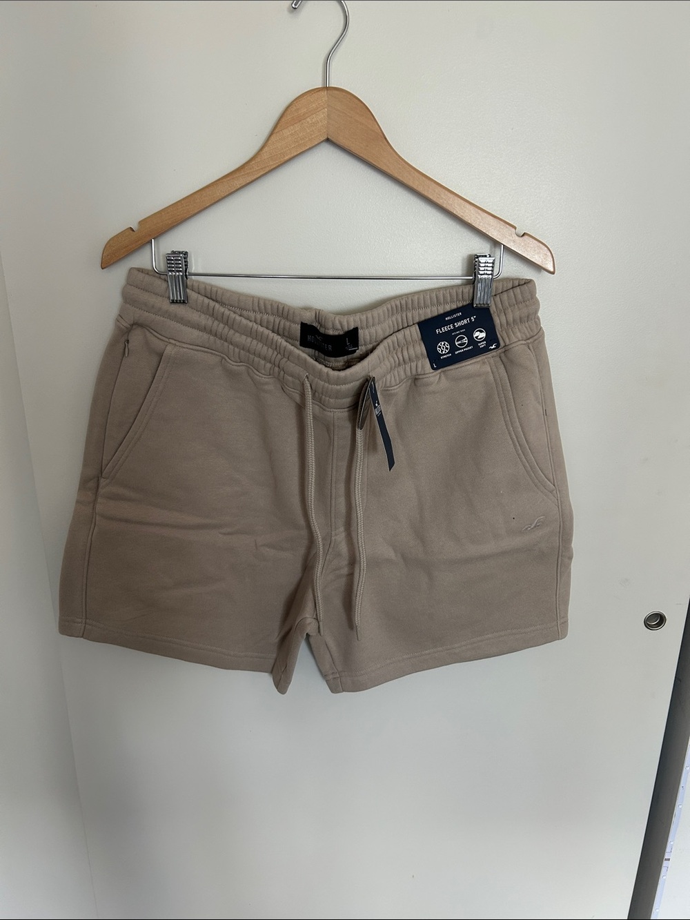 Hollister Taupe Drawstring Athletic Shorts